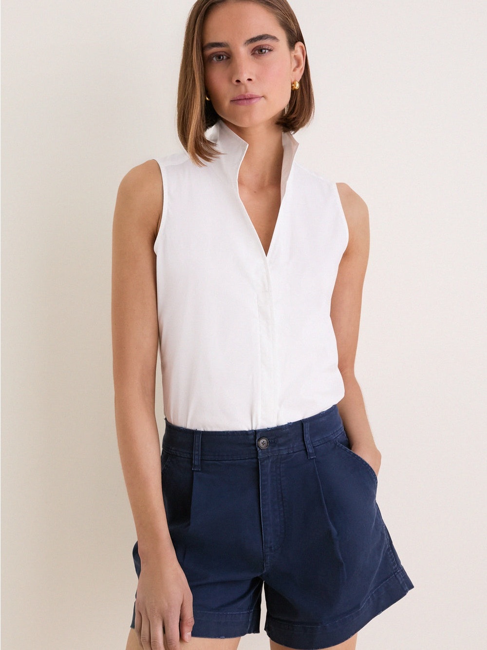 Tuckernuck White Sleeveless Bessette Button Down Medium White NWT